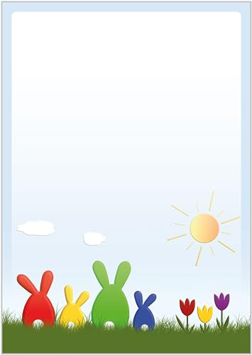 Briefpapier Ostern DIN A4 - Motivpapier Osterfest - 20 Blatt - Motiv Nr. 021 | 100g/m²