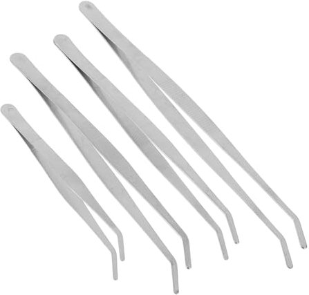 SUPVOX 4 Piezas Pinzas Largas De Acero Inoxidable Para Jardinería Y Suculentas Herramientas Precisas Para Bonsáis Trasplante Y Modelado De Plantas En Huerto