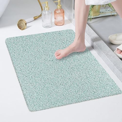 Duschmatte rutschfest 60x80cm, Weich Sicherheits Badematte mit Ablauflöchern, PVC-Luffa Massage Komfort Duschmatten für Antirutschmatte Nassbereiche, Schnell trocknend (Blau)