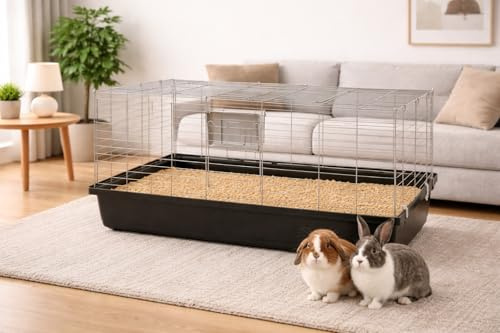 Kaninchenkäfig - Meerschweinchenkäfig - Nagerkäfig | Robby 100 & Robby 120 | 100cm oder 120cm | Qualität aus Europa (120cm)
