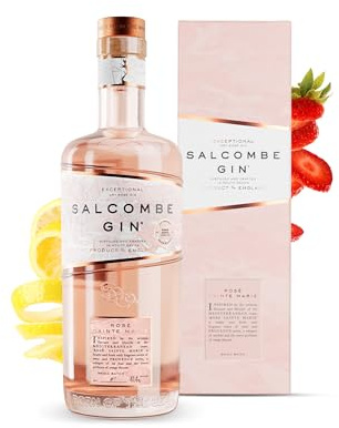 Salcombe Gin 'Rosé Sainte Marie' 70cl Gift Box | Dry Rosé Gin | Beautifully Boxed Gift for Gin Lovers | No Added Sugar, Naturally Pink | 41.4% ABV, Serves Approx. 20 | Vegan
