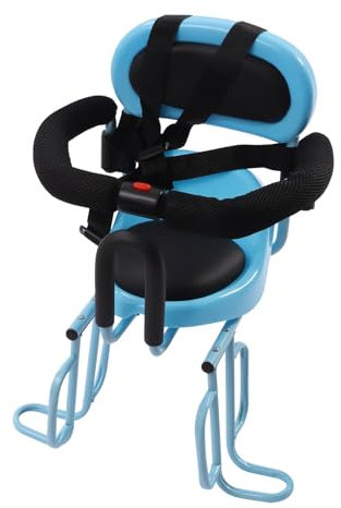 OMGGYER Fahrradsitz Kinder Hinten Fahrrad Kindersitz Hinten Kinder Fahrradsitz Fahrrad Sicherheits-Kindersitz Halterung bis 30kg mit Leitplankengriff, Pedalen, Sicherheitsgurt (Blau)