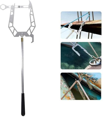 Generisch Teleskopierbarer automatischer Boots-Dock-Haken, Bootshaken-Parkplatz-Anlegesteg-Docking-Utype-Einfädler-Set, Multifunktionslegierung teleskopischer Moorseilfäden-Haken