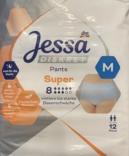 Jessa Diskret Pants Inkontinenz Gr. M Super Hautschutz, 12 St