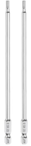 QUARKZMAN 2pz Punte per Cacciavite Chiave Esagonale 3mm (H3) Metrico 1/4 Attacco Esagonali 150mm (6) Punta Magnetica Lunghe Acciaio S2 Punta per Trapano Piatta Grado Industriale per Viti
