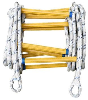 5M Strickleiter, Strickleiter Feuerfeste Rettungsleiter, Notausgangsleiter Feuerleiter Sicherheitsleitern mit Karabinern, Schwer Entflammbare Feuerfeste Rettungsleiter for Outdoor Balkon Fenster (5M)(