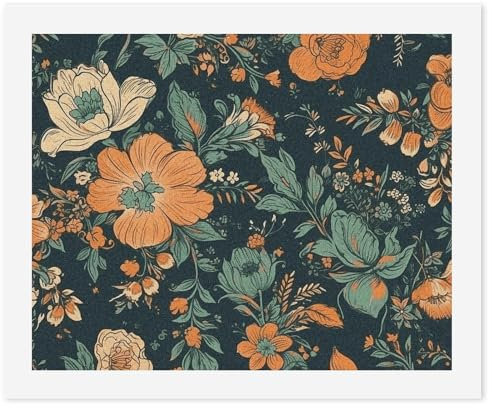 Digitales Gemälde mit orangefarbenen und grünen Blumen, personalisiertes Malen nach Zahlen aus Fotos, digitales Ölgemälde-Set mit Pinseln, Malen nach Zahlen für Anfänger, Wanddekoration für Zuhause