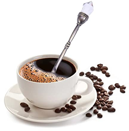 Retro Kaffeelöffel im Europäischen Hofstil aus Zinklegierung Silber | Rautenförmiger Kopf, zum Umrühren von Kaffee und Getränken, für Café und Zuhause
