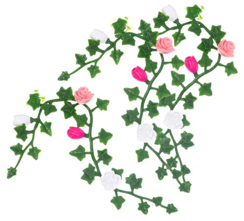 HAWILLOSCH 3stücke Teiliges Künstliche Mini Blumenranke Dekorative -landschaftsblumen Für Miniatur Garten-Accessoires Blumen-Dekoration