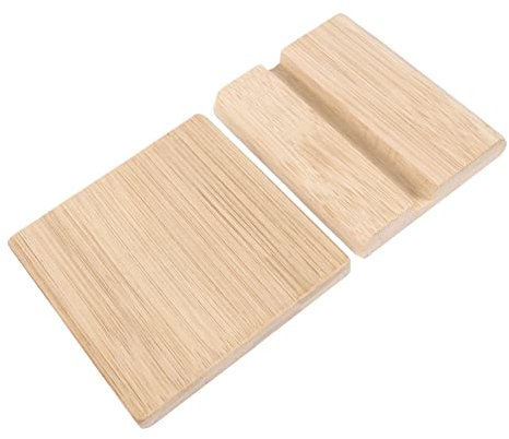SHINEOFI 2 Sets Bamboo Blank Sign Bamboo Plaque Blank Board for Desk Name Plate Personalised Material Payment Code Display Board Base
