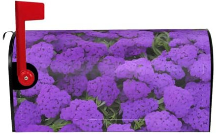 Dark Purple Texture Marble Print Mailbox Cover Durable Oxford Cloth for American Standard & Large Size Mailboxes