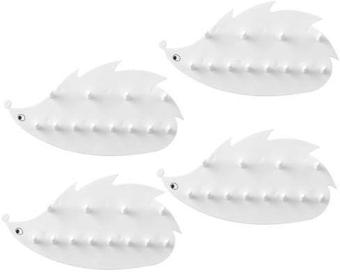 BESPORTBLE Set 4 Pezzi Portacollane da Parete in Plastica Bianca a Forma di Riccio, Organizzatore Gioielli Elegante e Chic, Facile Installazione e Pulizia, per Collane e Chiavi
