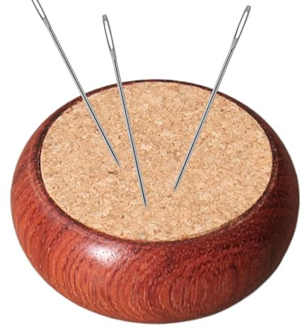 Pinslager - Holzschneider Mit Lager | Tondo -in -Sewn -Senior Cork Tür -Dekoratifes Nadelkissen Holz, Tragbare Und Handwerkliche Nähzubehör Für Frauen, Mütter Und Freunde