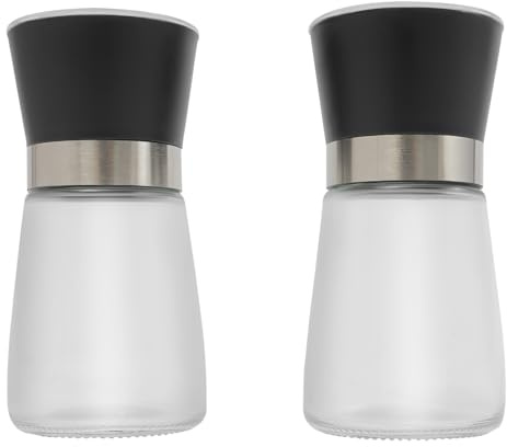 6 Stück Pfeffermühle Salzmühle, Pfeffermühlen verstellbarem, Salz und Transparent, Gewürzmühle Keramikmahlwerk, mit Abdeckung