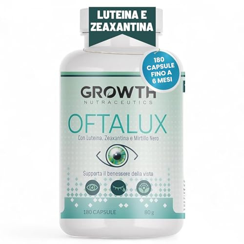 Luteina e Zeaxantina [180 Capsule - Scorta da 3 a 6 Mesi] Luteina per Protezione Vista- Integratore Occhi - con Mirtillo Nero e Vitamine A, Vitamina E - Difesa da Luce Blu - Affaticamento Visivo