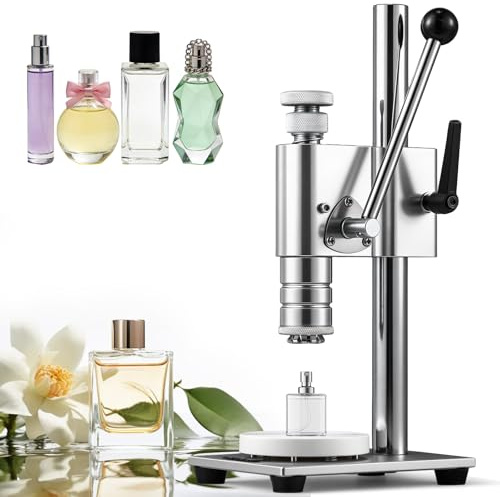 NEWTRY Herramienta manual para tapar frascos de perfume, engarzadora para frascos pulverizadores, Crimpadora para pulverizadores de 15 mm y anillos de collar, cuerpo de aleación de aluminio