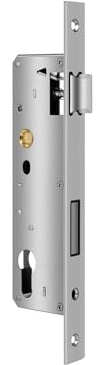Serrure à cadre tubulaire en acier inoxydable - Distance : 92 mm - Distance au canon : 30 mm - Porte de jardin - Insert pour gauche/droite