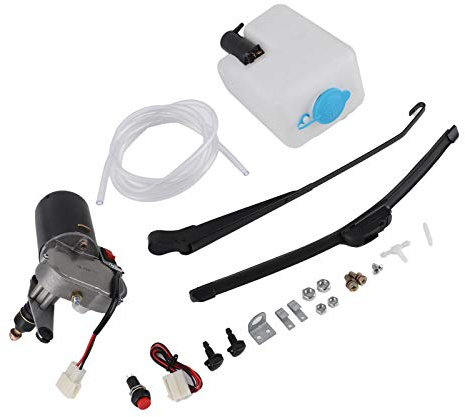 Xixian Kit Motore del Tergicristallo Universale con Lama di Tergicristalli di Gomma Morbida, Pulizia Silenziosa per UTV ATV, Realizzata in Lega di Alluminio ABS +