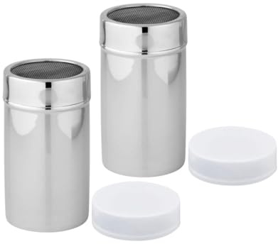 Fackelmann 9323350 Saupoudreuse à sucre glace, saupoudreuse, saupoudreur à parmesan, Acier inoxydable, 13 x 7 cm