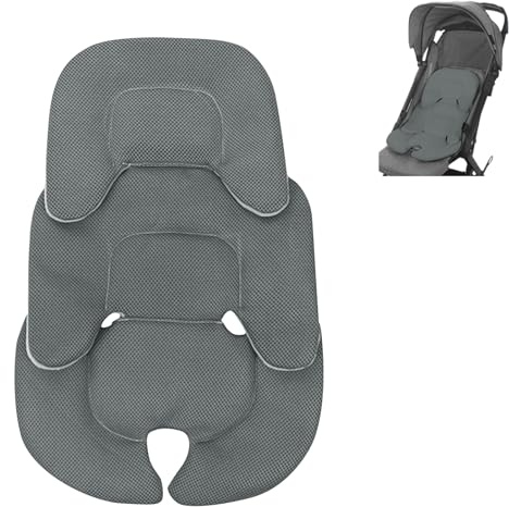 Universelle Baby Sitzauflage & Kopfstütze - Wendbare Matte für Babyschale, Kinderwagen, Hochstuhl & Autositz - Atmungsaktive Sitzverkleinerer Einlage für Neugeborene - Waschbar, Jahreszeiten-Design