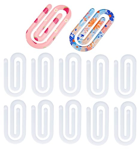 Sublimationsrohlinge Acryl Büroklammern, 12 Stück Sublimations Büroklammern Wärmeübertragungs Clip Paperclip Bookmark Transparente Blanko Clips für Wärmeübertragungs DIY Design