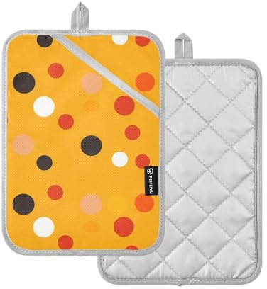 Presine da cucina alla moda a pois calendula presine per cucine con tasca forno Pad confezione da 2