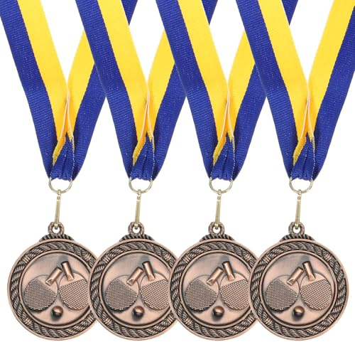 QUARKZMAN Tischtennis Medaillen Silberne Metall Medaillen Auszeichnung mit Halsbändern Orden für Sportstag Oder Mini Olympiade Partygeschenk,