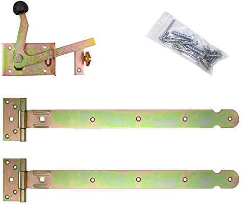 Zauntür Beschlagsortiment mit Kreuzgehänge & Gartentorfalle