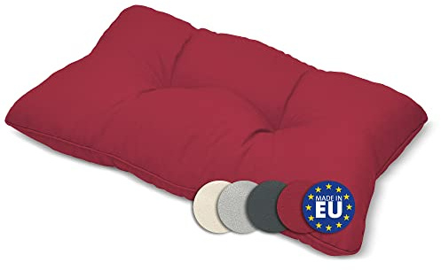 Beautissu Lounge Kissen Outdoor 60x40 cm Rot – Bequemes Rückenkissen Gartenstuhl 12 cm dick Sitzpolster Auflagen für Rattanmöbel Gartenmöbel Polster für Stühle Sessel Stuhlauflage Indoor – xLuna