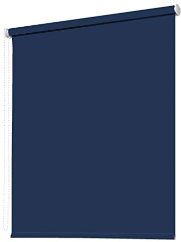 Seitenzugrollo Kettenzugrollo Fenster Rollo 8 Farben Breite 62 bis 242 cm Höhe 160 cm Vorhang blickdicht halbtransparent lichtdurchlässig Sonnenschutz Blendschutz (Größe 142 x 160 cm Farbe Blau)