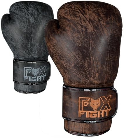 FOX-FIGHT Legend Boxhandschuhe | echtem Leder für Lange Haltbarkeit | Schutz & Stabilität | Boxen Kickboxen Muay Thai Training Sparring MMA | 10 12 14 16 OZ