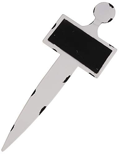 MACOSA SA8019 2er Set Kräuter-Schilder Metall Weiß Tafel zum beschriften Pflanzenstecker Kräutergarten Steckschild Pflanzenschild Kräuterstecker vintage