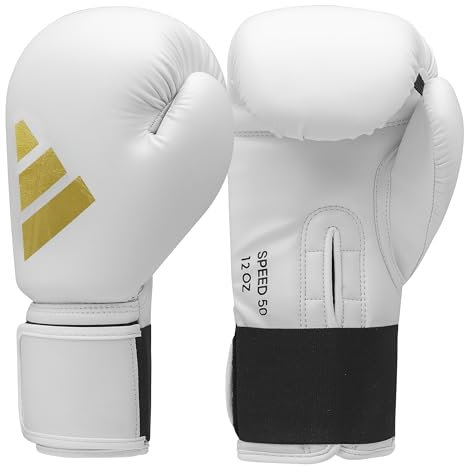 Adidas | Speed 50 Boxing Gloves for Men, Women & Kids | Intermediate Level PU Training Gloves | Perfect for Fitness Classes, Boxing Bag Workouts, and Sparring