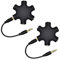 iPobie 2Pcs Divisor de Auriculares Con 5 Salidas - Conector Jack 3.5 mm Para Múltiples Dispositivos - Negro