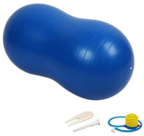 Pelota de gimnasia con forma de cacahuete, para yoga, pilates, pequeños ejercicios, antipinchazos, incluye bomba de pelota, 90 cm