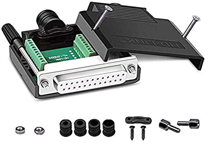 PENGLIN DB25 Lötfreier RS232 D-SUB-Serienadapter, 16 mm dünner 25-poliger Anschluss Lötfreie Breakout-Anschlussplatine mit Gehäusezubehör (Buchse)