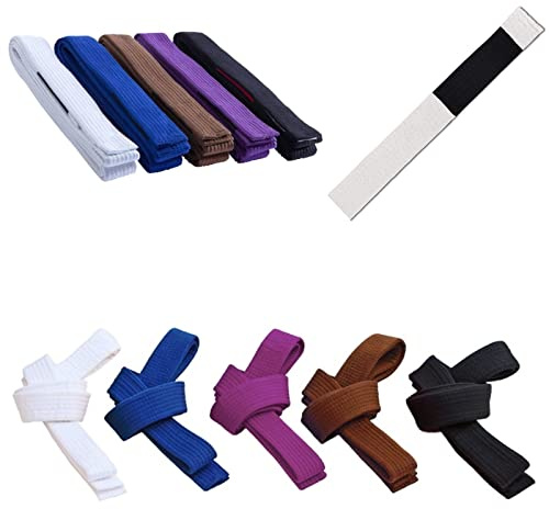 MMASPORT The Fight Evolution BJJ Belt Jiu Jitsu Kimono - gi 100% algodón Grosor 5 mm Acolchado en Eva (Blanca, 280 cm)