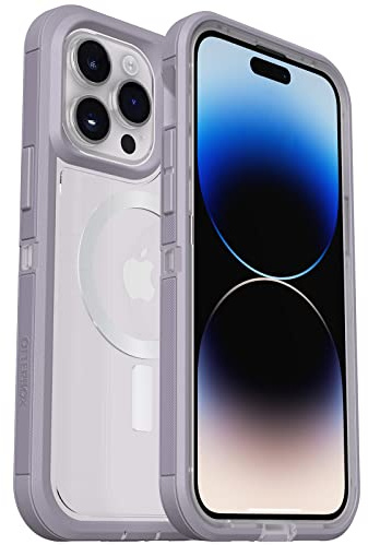 OtterBox Schutzhülle für iPhone 14 Pro (nur) Defender Series XT – Lavendelhimmel (lila/transparent), Bildschirmlos, robust, rastet an MagSafe EIN, mit Umhängeband