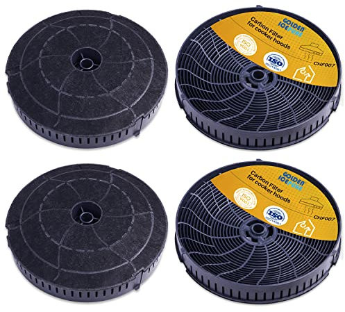 GOLDEN ICEPURE Filtre à Charbon Actif Compatible Avec Elica Hottes Aspirantes CFC0140343, CFC0038668, AEG 4055171138, 4055217501, Whirlpool 48400008824, 4 Pièces