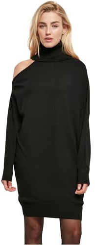 Urban Classics Dam, one-shoulder, stickad klänning, svart, M
