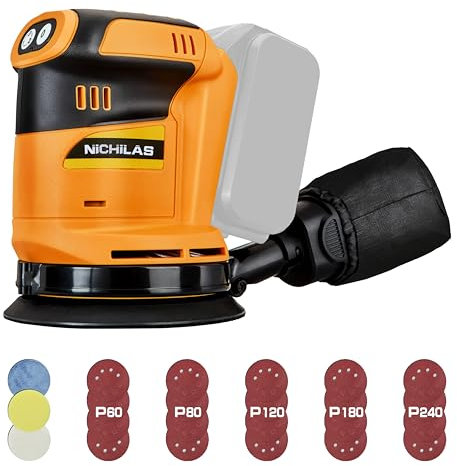 Levigatrice orbitale per batteria al litio Dewalt 12,7 cm Smerigliatrice elettrica con raccoglitore di polvere per levigatura e lucidatura (senza batteria)