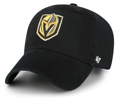 '47 NHL Vegas Golden Knights Clean Up unisex baseballkeps, justerbar, högkvalitativ design och utförande, märkeslogotyp, svart, svart, En Storlek