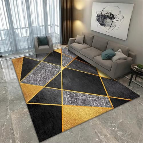 RUGMRZ Fleckerlteppich Gleitschutz Teppich Grau-gelber Esszimmerteppich rechteckiger Wohnzimmerteppich verblasst Nicht Babyzimmer Teppich 180X280CM