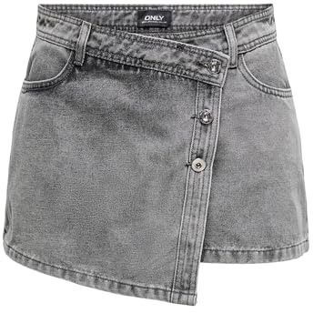 ONLY Mujer Modernos Shorts Estilo Minifalda Botonadura Falda Pantalón Vaquera Bolsillos