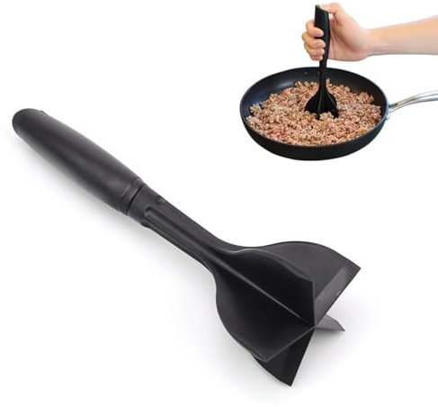 LWLWA Hachoir à Viande Hachée, 25 cm, Hachoir à Spatule à Viande, Noir Viande Hachée Hachoir a Viande, Outil Manuel en Nylon pour Bœuf Haché, pour Écraser Fruits, Légumes Viandes