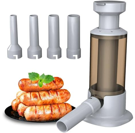 Manuale Per Riempire Salsicce, Macchina Per Riempire Salsicce Fatta In Casa, Macchina Per Riempire Salsicce, Pressa Per Salsicce Con 4 Diversi Tubi Di Riempimento, Siringa Per Salsicce Tubi