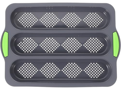 Amosfun Molde Para Pan De Cocina Silicona Molde Para Hornear Tres Ranuras Para Hornear Baguettes Casa Multifunción Lavable y Práctico