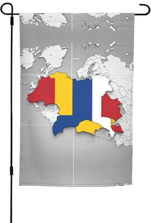 Romania Bandiera Posizione Mappa Giardino Bandiera 30,5 x 45,7 cm Doppio Lato Esterno Cortile Primavera Verticale Casale Prato Patio Decor