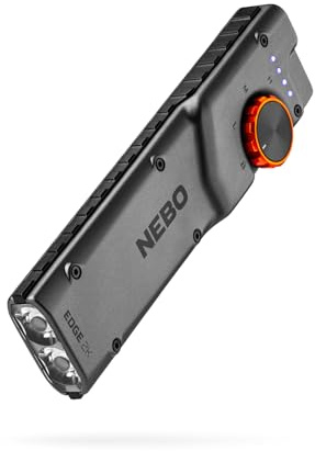 NEBO Edge 2K Pocket Light - 2.000 Lumen Kompakte Taktische Taschenlampe, Dynamisches Wählrad, USB-C Wiederaufladbare Taschenlampe