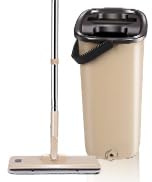 Masthome Balai Serpillère, Serpillière Seau Essoreur, Rotatif 360° Serpillere Microfibre et Seau Auto-Lavage, 6 Mops Réutilisables Fournies